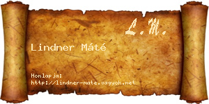 Lindner Máté névjegykártya