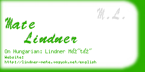 mate lindner business card